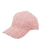 Tweed Baseball Cap - Blush-260 Other Accessories-Golden Stella-Coastal Bloom Boutique, find the trendiest versions of the popular styles and looks Located in Indialantic, FL