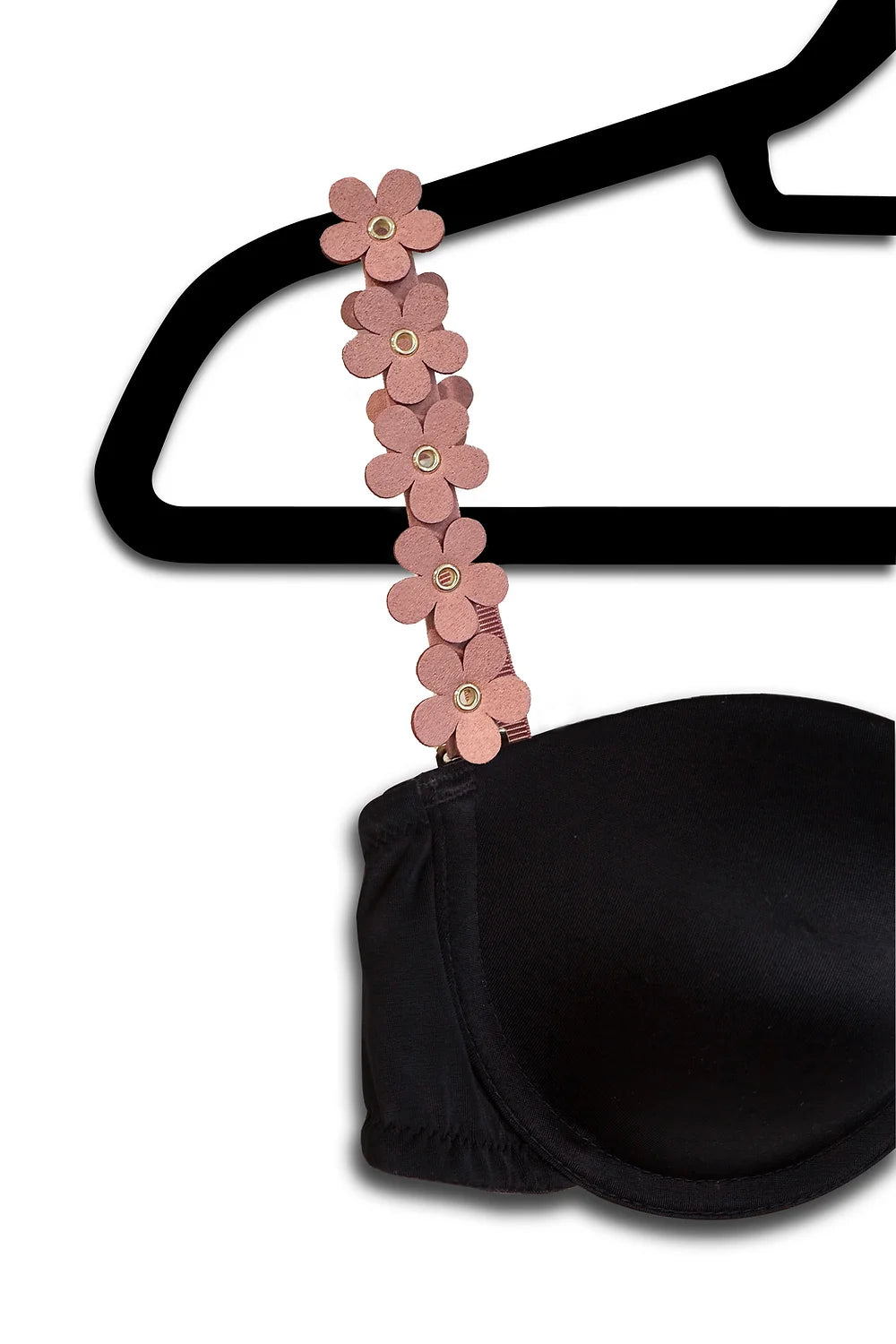 Blush Suede Vegan Flower Bra Strap-260 Other Accessories-Strap-its-Coastal Bloom Boutique, find the trendiest versions of the popular styles and looks Located in Indialantic, FL