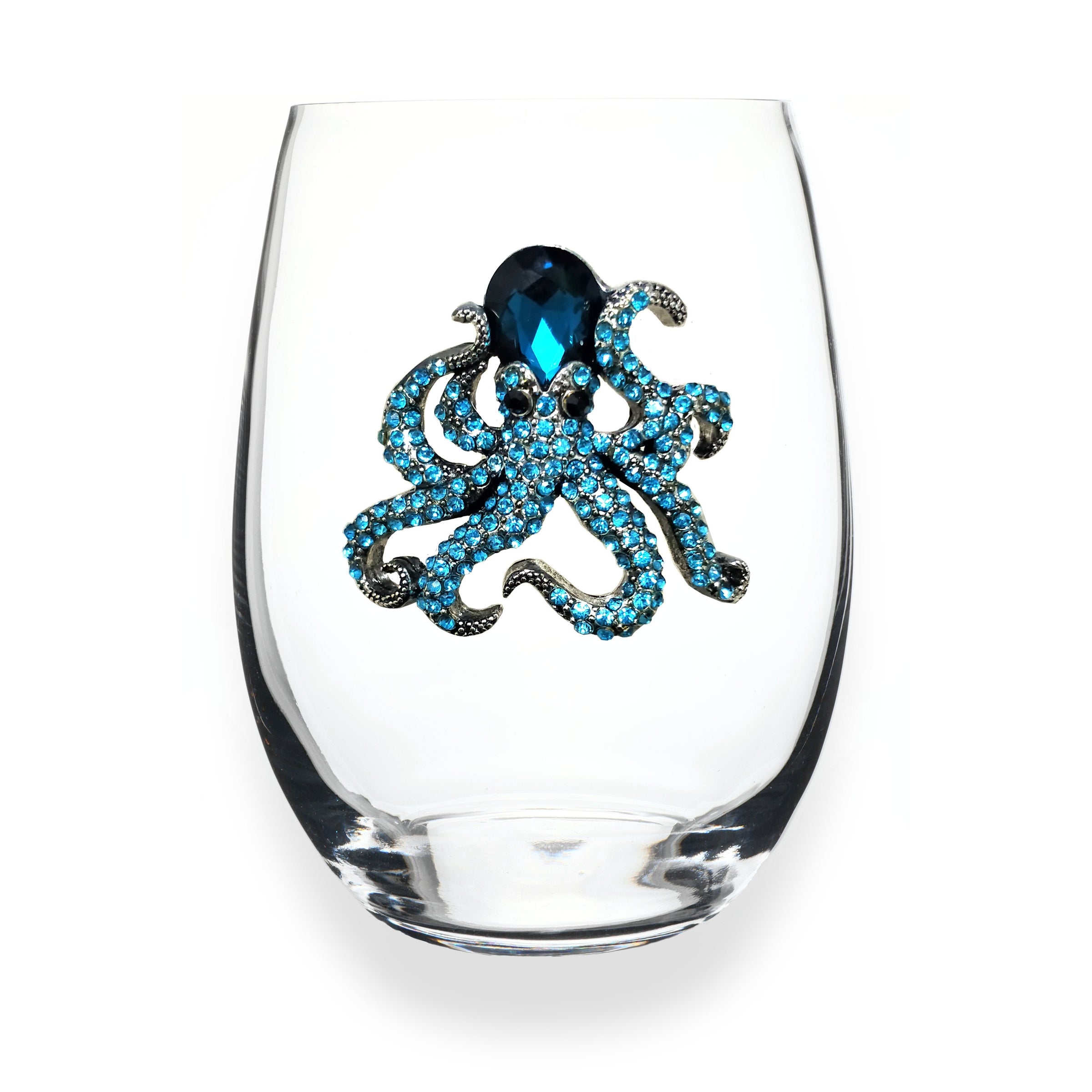 Octopus Jeweled Stemless Wine Glass-270 Home/Gift-The Queen's Jewels-Coastal Bloom Boutique, find the trendiest versions of the popular styles and looks Located in Indialantic, FL