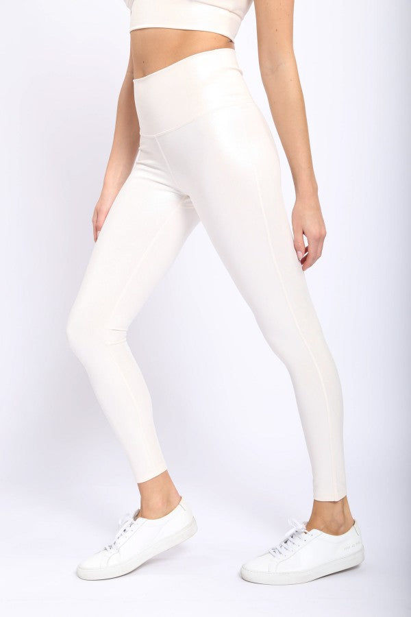 Ivory Pastel Foil Highwaisted Leggings-210 Loungewear/Sets-Mono B-Coastal Bloom Boutique, find the trendiest versions of the popular styles and looks Located in Indialantic, FL