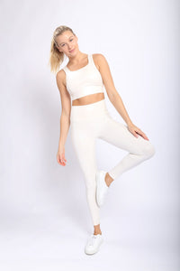 Ivory Pastel Foil Highwaisted Leggings-210 Loungewear/Sets-Mono B-Coastal Bloom Boutique, find the trendiest versions of the popular styles and looks Located in Indialantic, FL