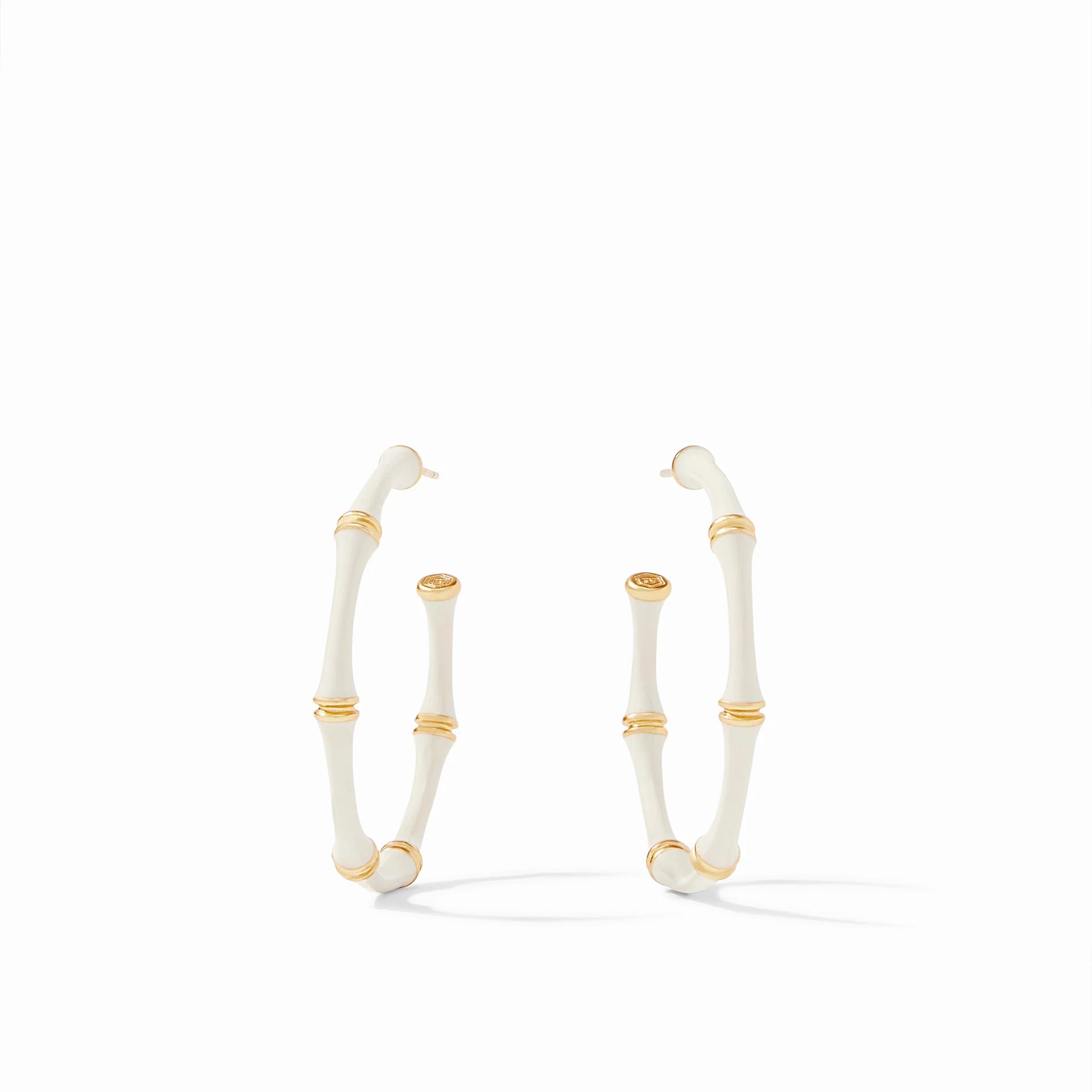 Bamboo Hoop - Ivory Enamel - Julie Vos-230 Jewelry-Julie Vos-Coastal Bloom Boutique, find the trendiest versions of the popular styles and looks Located in Indialantic, FL