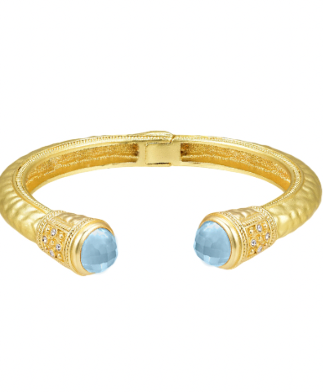 Gold Chunky Elegant Bracelet - Light Blue-230 Jewelry-Darling/Golden Stella-Coastal Bloom Boutique, find the trendiest versions of the popular styles and looks Located in Indialantic, FL