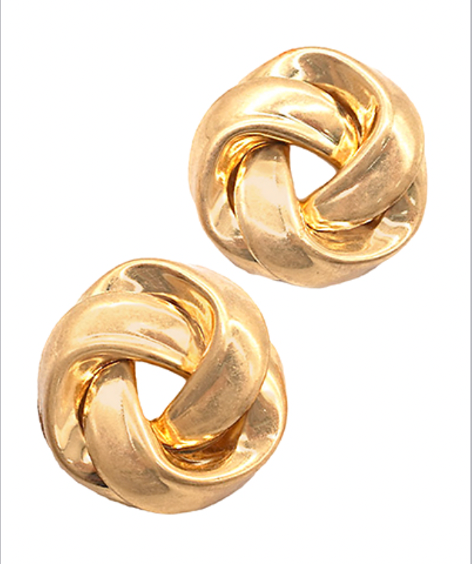 Knotted Metal Earrings-230 Jewelry-Darling-Coastal Bloom Boutique, find the trendiest versions of the popular styles and looks Located in Indialantic, FL