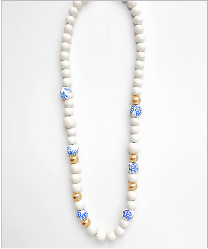 Wood & Ceramic Necklace - Ivory-230 Jewelry-Golden Stella-Coastal Bloom Boutique, find the trendiest versions of the popular styles and looks Located in Indialantic, FL