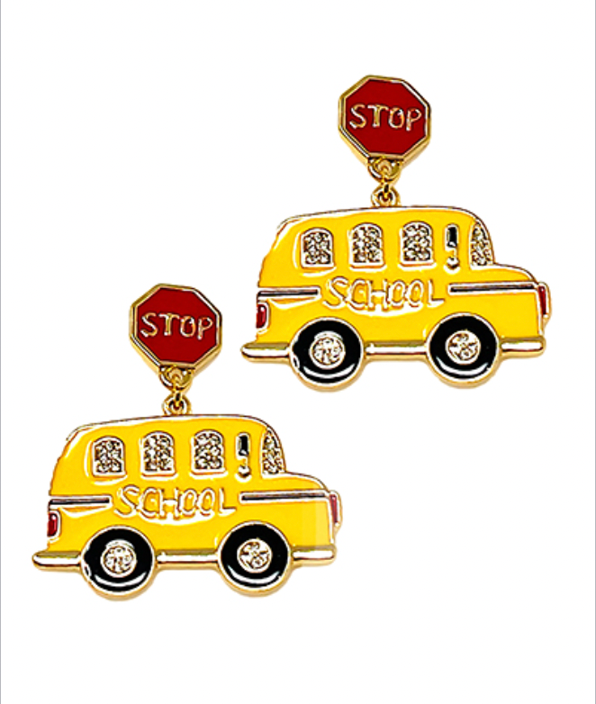 School Bus Earrings-230 Jewelry-Golden Stella-Coastal Bloom Boutique, find the trendiest versions of the popular styles and looks Located in Indialantic, FL
