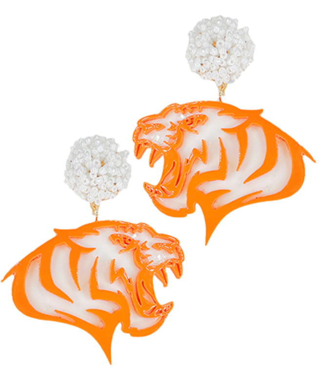 PomPom Savage Earrings - Orange-230 Jewelry-Golden Stella-Coastal Bloom Boutique, find the trendiest versions of the popular styles and looks Located in Indialantic, FL