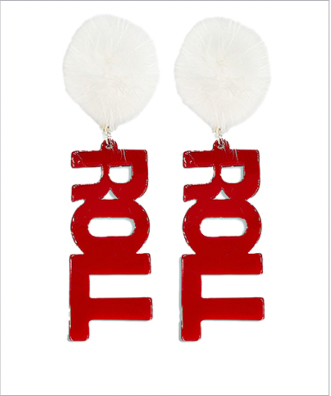 Roll Letter & PomPom Earrings-230 Jewelry-Golden Stella-Coastal Bloom Boutique, find the trendiest versions of the popular styles and looks Located in Indialantic, FL