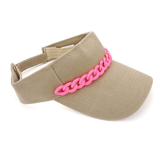 Chain Band Visor - Khaki-260 Other Accessories-NYW-Coastal Bloom Boutique, find the trendiest versions of the popular styles and looks Located in Indialantic, FL