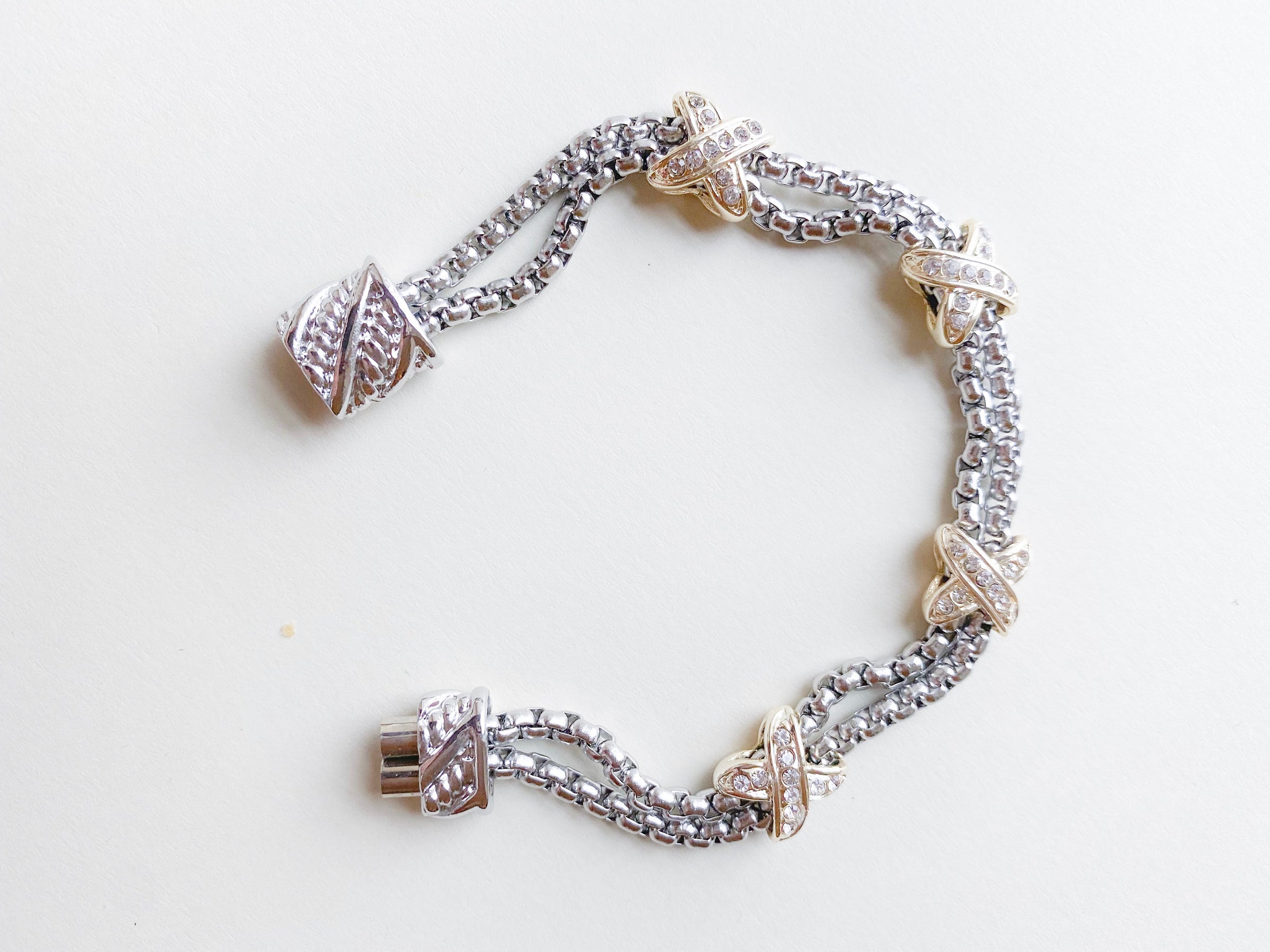 Inspired Double Strand Triple "X" Two Tone Bracelet-230 Jewelry-NYW-Coastal Bloom Boutique, find the trendiest versions of the popular styles and looks Located in Indialantic, FL