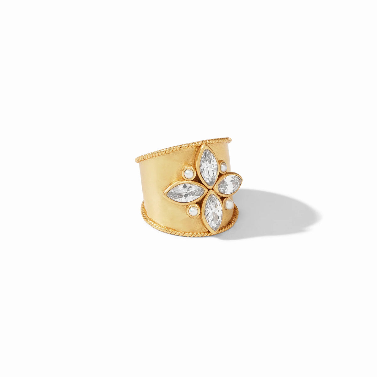 Monaco Statement Ring - CZ and Pearl - Julie Vos-230 Jewelry-Julie Vos-Coastal Bloom Boutique, find the trendiest versions of the popular styles and looks Located in Indialantic, FL