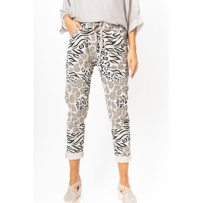 Safari Crossing Italian Jogger - Taupe-180 Joggers-Look Mode-Coastal Bloom Boutique, find the trendiest versions of the popular styles and looks Located in Indialantic, FL