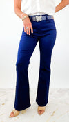 High-Rise Bootcut Denim Pants - Lt. Navy-170 Bottoms-Zenana-Coastal Bloom Boutique, find the trendiest versions of the popular styles and looks Located in Indialantic, FL