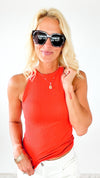 Brazilian Ribbed High Neck Built-In Bra Cami-220 Intimates-VZ Group-Coastal Bloom Boutique, find the trendiest versions of the popular styles and looks Located in Indialantic, FL