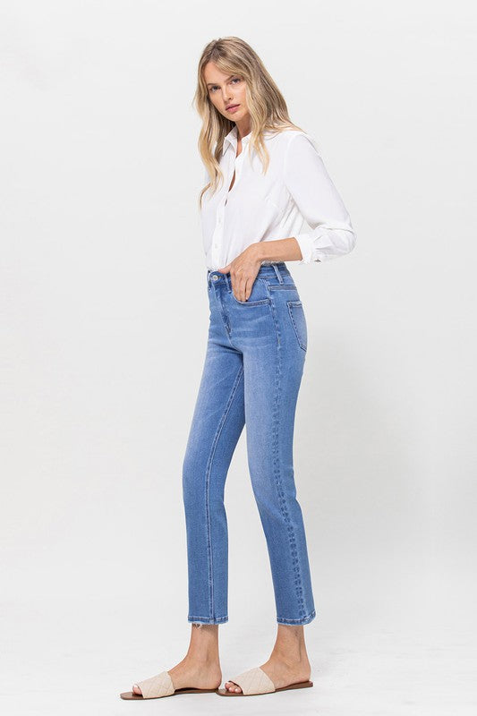 Betty High Rise Crop Straight Jeans-190 Denim-Vervet-Coastal Bloom Boutique, find the trendiest versions of the popular styles and looks Located in Indialantic, FL