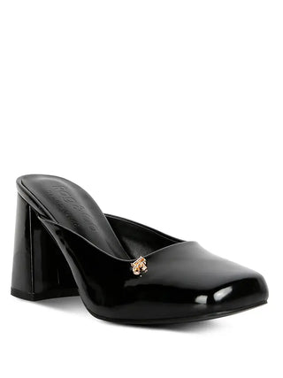 Block Heeled Mules - Black-250 Shoes-RagCompany-Coastal Bloom Boutique, find the trendiest versions of the popular styles and looks Located in Indialantic, FL