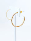 Twisted Rope Hoop Earrings Thin Set-230 Jewelry-Golden Stella-Coastal Bloom Boutique, find the trendiest versions of the popular styles and looks Located in Indialantic, FL