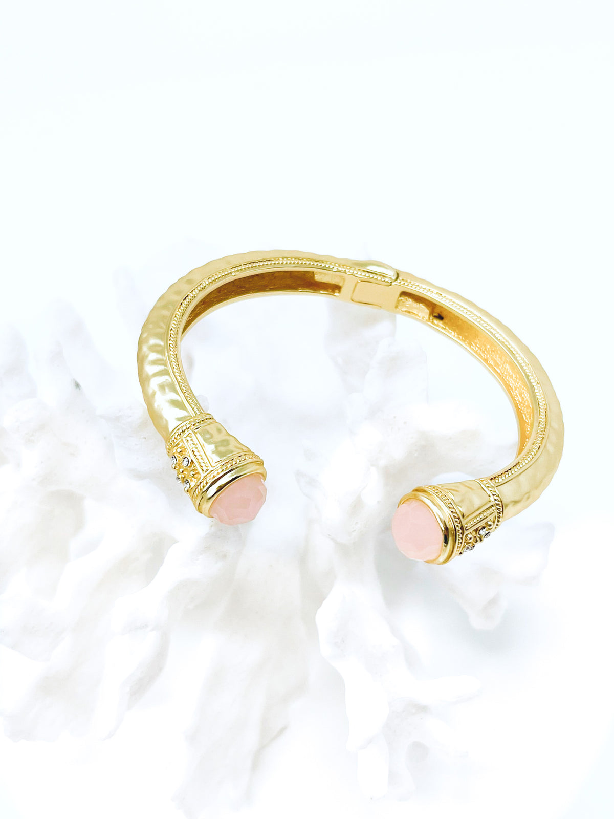 Gold Chunky Elegant Bracelet - Pink-230 Jewelry-GS JEWELRY-Coastal Bloom Boutique, find the trendiest versions of the popular styles and looks Located in Indialantic, FL