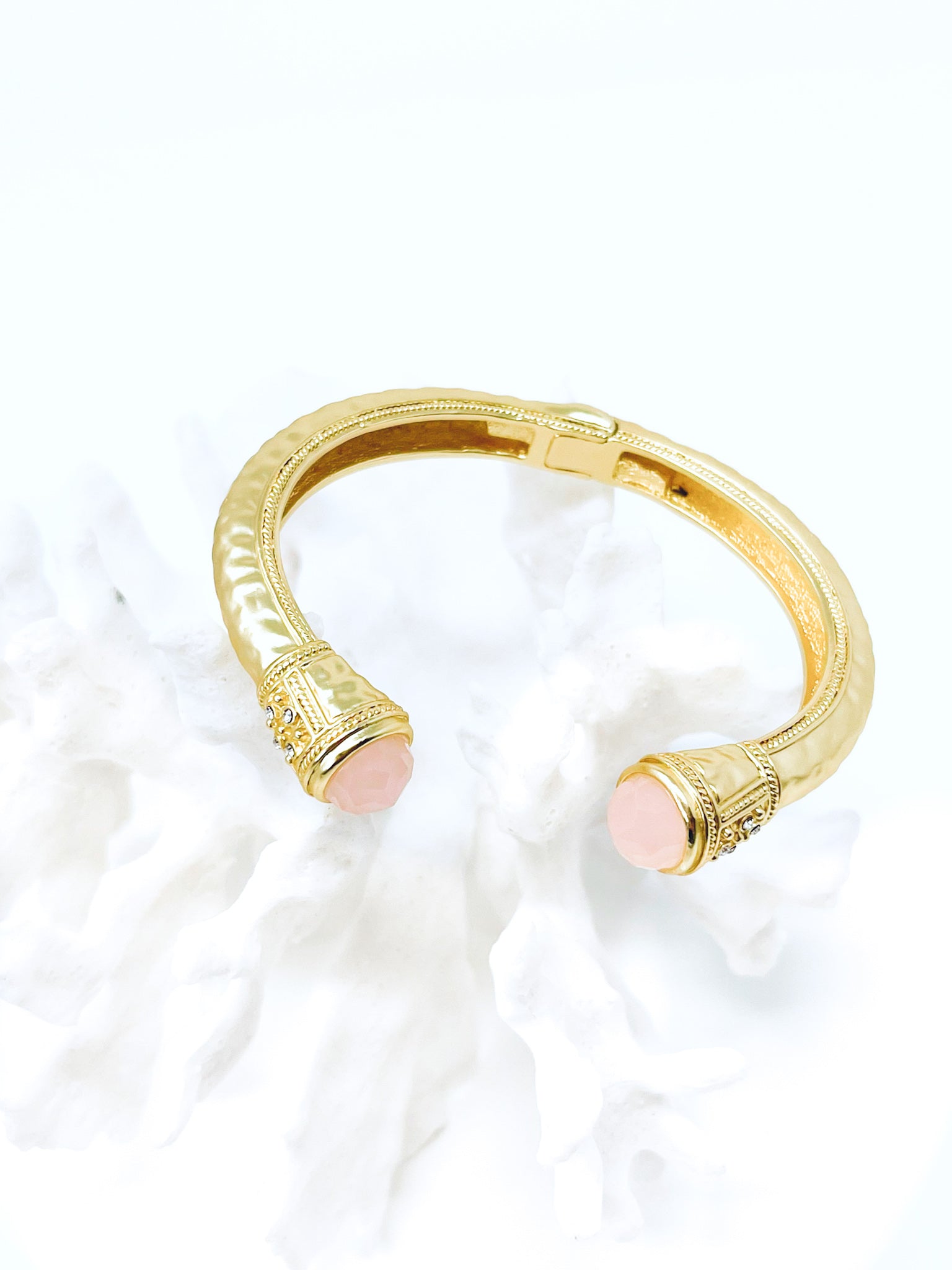 Gold Chunky Elegant Bracelet - Pink-230 Jewelry-GS JEWELRY-Coastal Bloom Boutique, find the trendiest versions of the popular styles and looks Located in Indialantic, FL