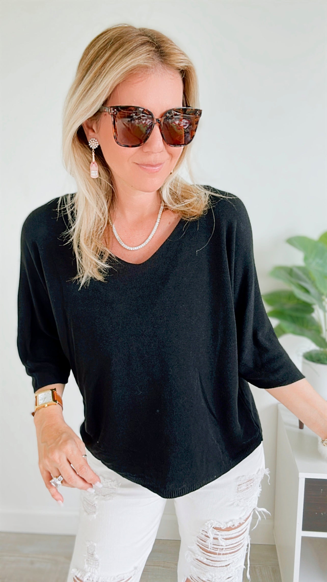 Sundays Ribbed Italian Top - Black-130 Long Sleeve Tops-Germany-Coastal Bloom Boutique, find the trendiest versions of the popular styles and looks Located in Indialantic, FL