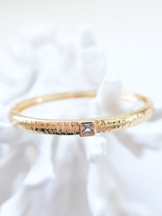 Square Stone Textured Bracelet - Clear-230 Jewelry-NYC-Coastal Bloom Boutique, find the trendiest versions of the popular styles and looks Located in Indialantic, FL