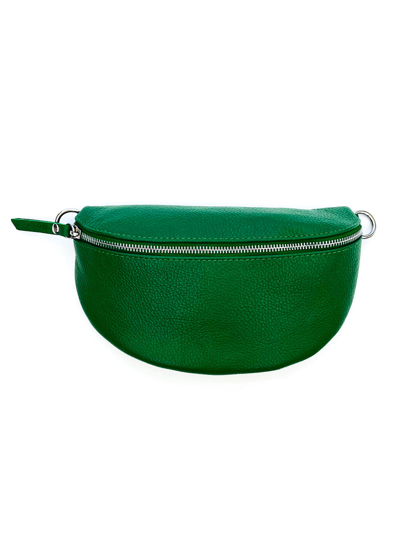 Italian Genuine Leather Bum Bag - Hunter Green-240 Bags-Yolly-Coastal Bloom Boutique, find the trendiest versions of the popular styles and looks Located in Indialantic, FL