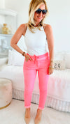 Love Endures Italian Jogger - Neon Coral-180 Joggers-Yolly-Coastal Bloom Boutique, find the trendiest versions of the popular styles and looks Located in Indialantic, FL