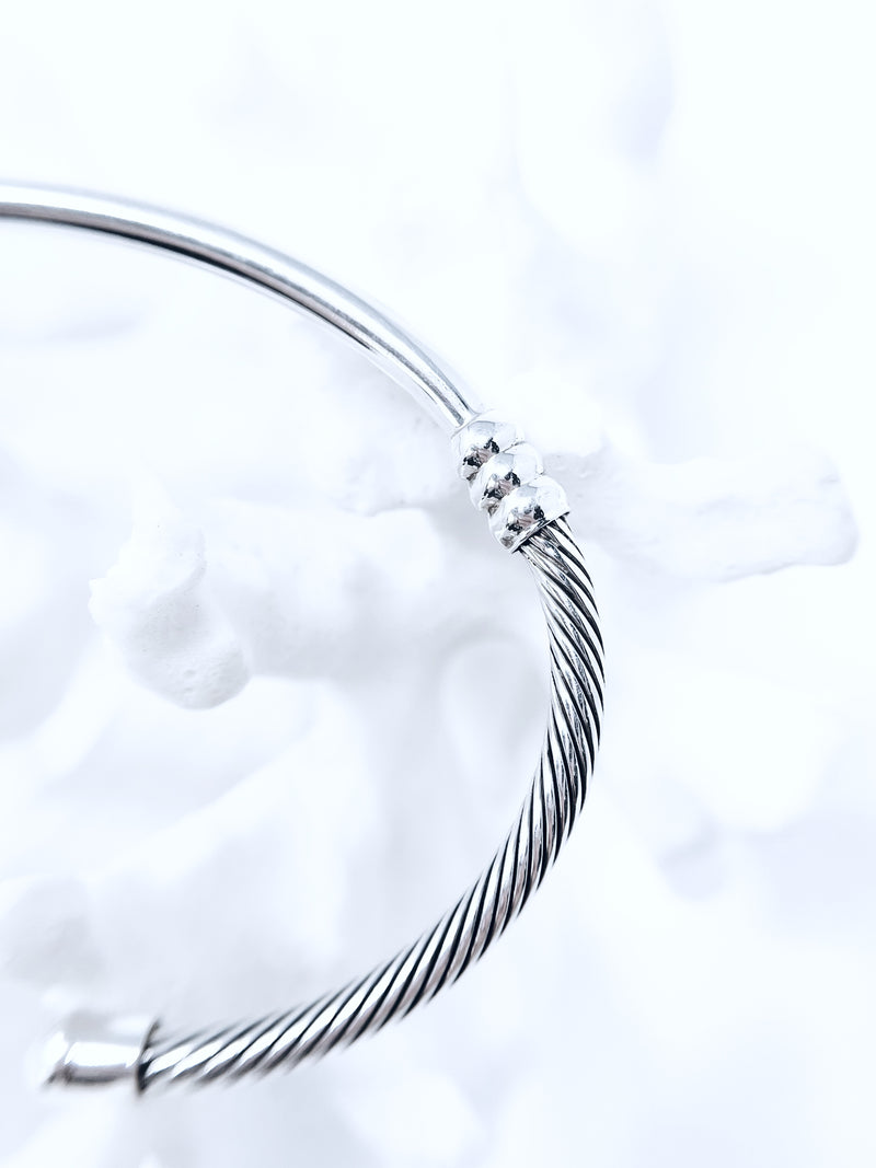 Sterling Silver Bar & Twist Cuff Bracelet - Feb Market-230 Jewelry-Jewelry Max International-Coastal Bloom Boutique, find the trendiest versions of the popular styles and looks Located in Indialantic, FL
