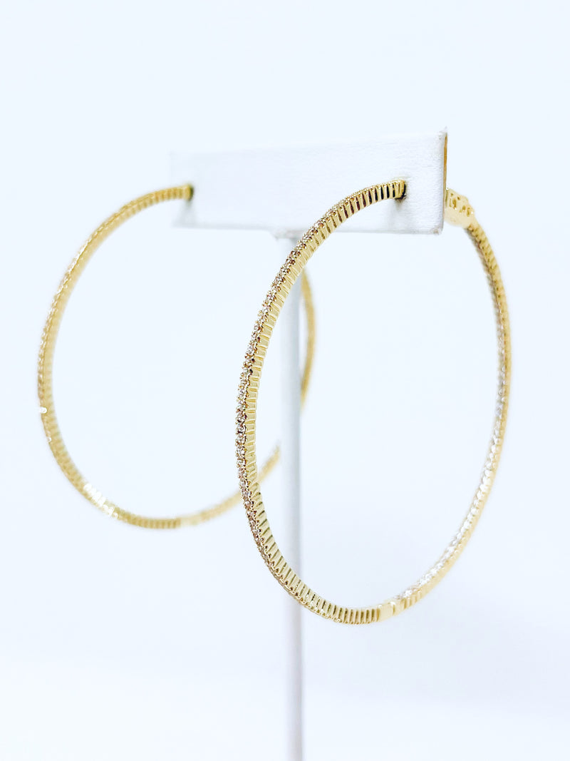 Clear 2.50" Thin Eternity Double Vision Hoop Earrings-230 Jewelry-NYC-Coastal Bloom Boutique, find the trendiest versions of the popular styles and looks Located in Indialantic, FL