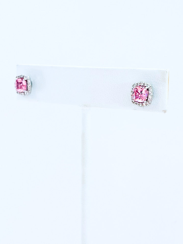 Sterling Mini Princess Stud Earrings - Pink-230 Jewelry-NYC-Coastal Bloom Boutique, find the trendiest versions of the popular styles and looks Located in Indialantic, FL