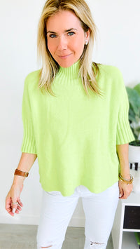 Break Free Italian Sweater Top - Kiwi-140 Sweaters-Yolly-Coastal Bloom Boutique, find the trendiest versions of the popular styles and looks Located in Indialantic, FL