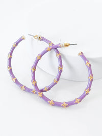 Large Bamboo Hoop Earrings - Lavender-230 Jewelry-Golden Stella-Coastal Bloom Boutique, find the trendiest versions of the popular styles and looks Located in Indialantic, FL