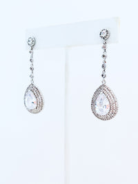 Clear Crystal Teardrop Earring-230 Jewelry-NYC-Coastal Bloom Boutique, find the trendiest versions of the popular styles and looks Located in Indialantic, FL