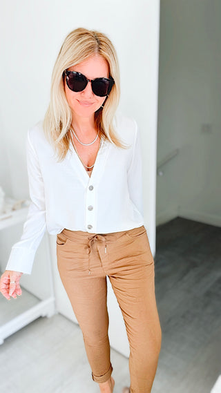 Love Endures Italian Jogger - Light Camel-180 Joggers-Italianissimo-Coastal Bloom Boutique, find the trendiest versions of the popular styles and looks Located in Indialantic, FL
