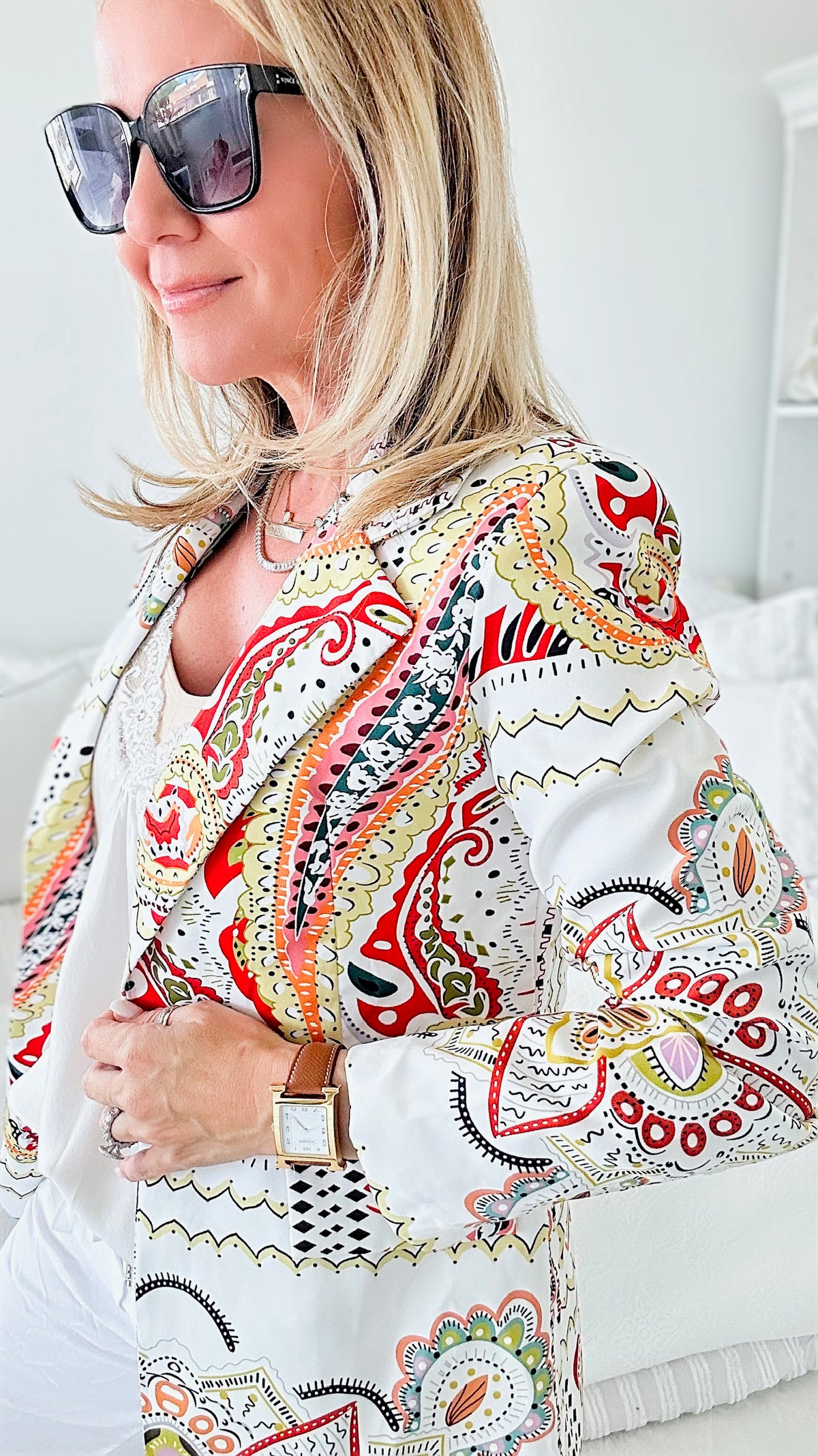 Paisley Italian Blazer-160 Jackets-Venti6 Outlet-Coastal Bloom Boutique, find the trendiest versions of the popular styles and looks Located in Indialantic, FL