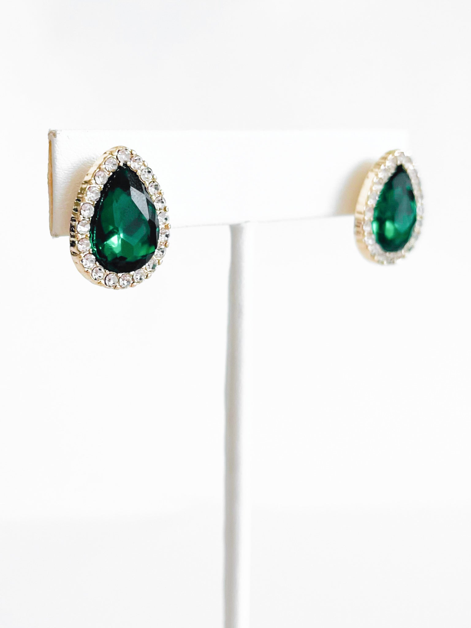 Teardrop Stud Earrings - Green-230 Jewelry-BAG BOUTIQUE-Coastal Bloom Boutique, find the trendiest versions of the popular styles and looks Located in Indialantic, FL