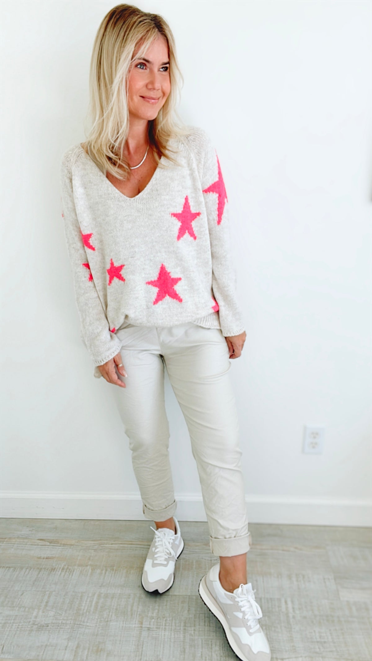 City Lights Faux Leather Italian Jogger - Ecru-180 Joggers-Italianissimo/ SEE YOU IN ROME-Coastal Bloom Boutique, find the trendiest versions of the popular styles and looks Located in Indialantic, FL