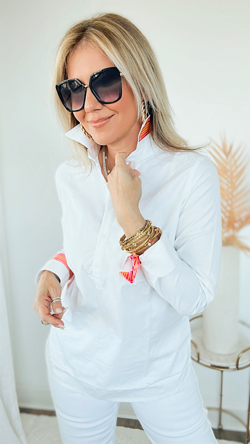 Ribbon Button Down Henley Top-130 Long Sleeve Tops-Pearly Vine-Coastal Bloom Boutique, find the trendiest versions of the popular styles and looks Located in Indialantic, FL
