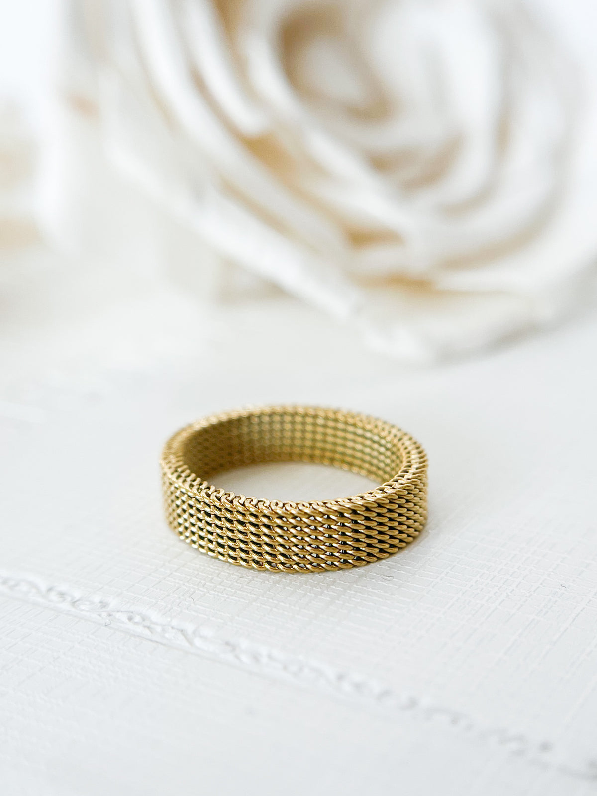 Tiffany & Co. Wide Mesh Style Ring in 18k Yellow Gold - Diamond Exchange USA