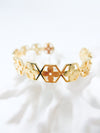 Hexagon Flower Cuff Bracelet - Gold-230 Jewelry-Golden Stella-Coastal Bloom Boutique, find the trendiest versions of the popular styles and looks Located in Indialantic, FL