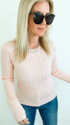 Hailey Knit Pullover Top - Dusty Pink-130 Long Sleeve Tops-Cielo-Coastal Bloom Boutique, find the trendiest versions of the popular styles and looks Located in Indialantic, FL