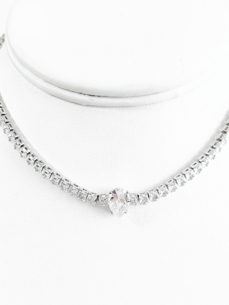 Cubic Zirconia Necklace-230 Jewelry-Darling-Coastal Bloom Boutique, find the trendiest versions of the popular styles and looks Located in Indialantic, FL