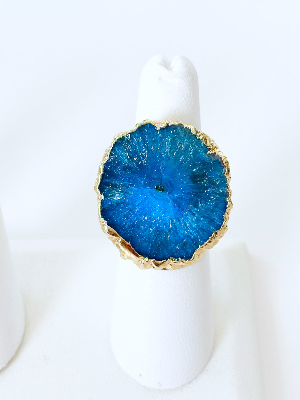 Hammered Mega Stone Ring - Lapis-230 Jewelry-Darling-Coastal Bloom Boutique, find the trendiest versions of the popular styles and looks Located in Indialantic, FL