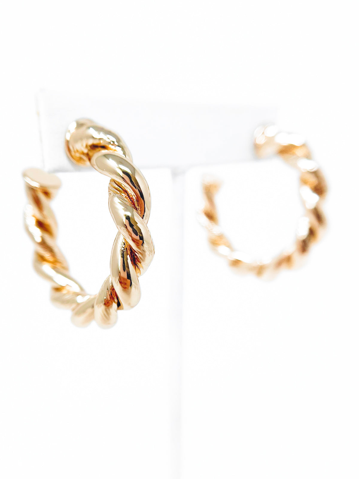 Twisted Rope Hoop Earrings - Medium-230 Jewelry-Golden Stella-Coastal Bloom Boutique, find the trendiest versions of the popular styles and looks Located in Indialantic, FL
