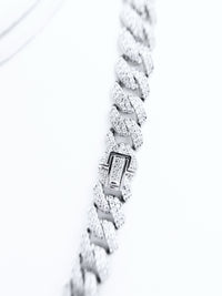 Curved Cuban CZ Necklace - Flat Clasp 10mm-230 Jewelry-NYC-Coastal Bloom Boutique, find the trendiest versions of the popular styles and looks Located in Indialantic, FL
