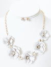Flower & Pearl Necklace Set-230 Jewelry-Golden Stella-Coastal Bloom Boutique, find the trendiest versions of the popular styles and looks Located in Indialantic, FL