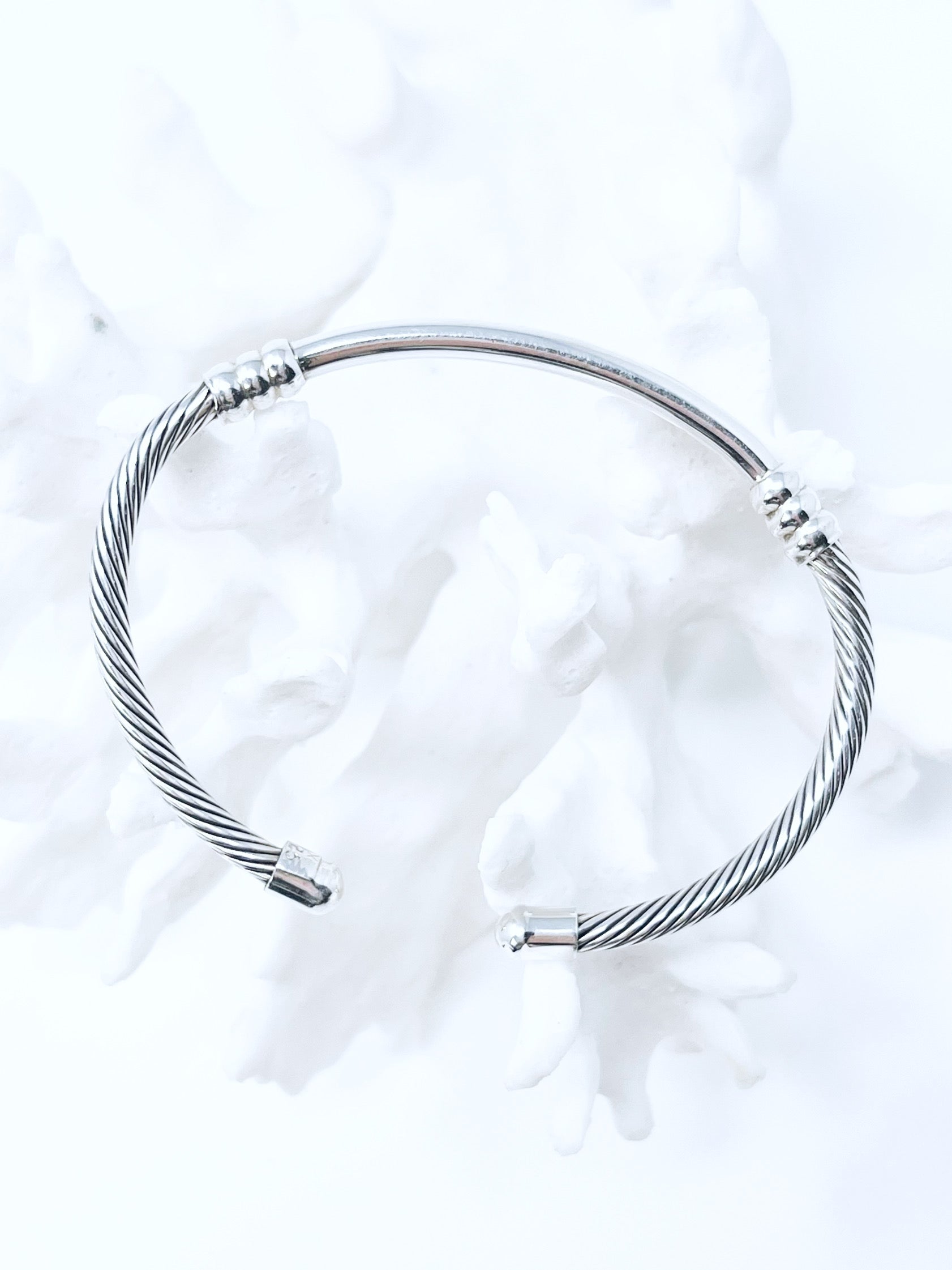 Sterling Silver Bar & Twist Cuff Bracelet - Feb Market-230 Jewelry-Jewelry Max International-Coastal Bloom Boutique, find the trendiest versions of the popular styles and looks Located in Indialantic, FL