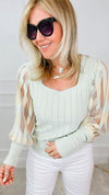 Limoncello Sheer Puff Sleeve Top-140 Sweaters-See and Be Seen-Coastal Bloom Boutique, find the trendiest versions of the popular styles and looks Located in Indialantic, FL