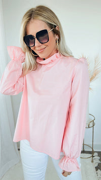 Feiler Blouse Top - Dusty Pink-130 Long Sleeve Tops-MAZIK-Coastal Bloom Boutique, find the trendiest versions of the popular styles and looks Located in Indialantic, FL