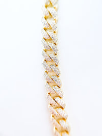 Curved Cuban CZ Necklace - Flat Clasp 10mm-230 Jewelry-NYC-Coastal Bloom Boutique, find the trendiest versions of the popular styles and looks Located in Indialantic, FL
